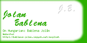 jolan bablena business card